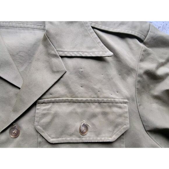 Vintage US Army Military Shirt Sz Small Tan Army Uniform Vietnam Read - Picture 2 of 8
